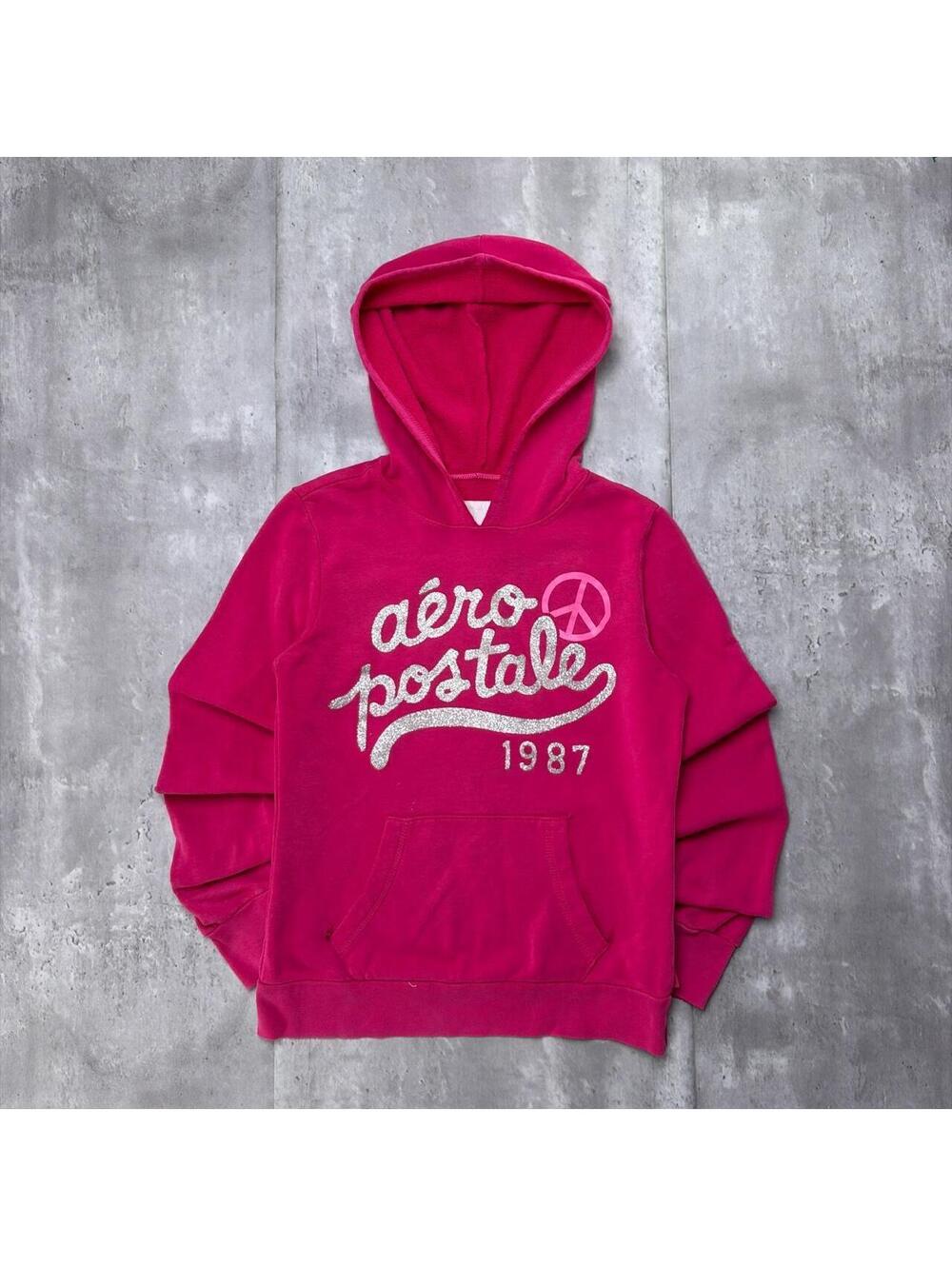 Y2K Pink Aeropostale Grunge Skater Hoodie